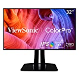 Viewsonic ColorPro VP3268-4K 80 cm (32 inch) photographer monitor with calibration function (4K, IPS panel, 100% sRGB, HDR10, USB 3.0, HDMI 2.0, DP, mDP, 5 years exchange service) black