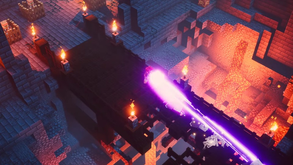 Minecraft Dungeons - Block Diablo in the announcement trailer