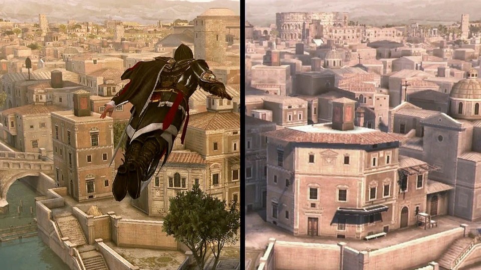 Assassin's Creed: The Ezio Collection - PS4 remaster and PS3 original in graphic comparison