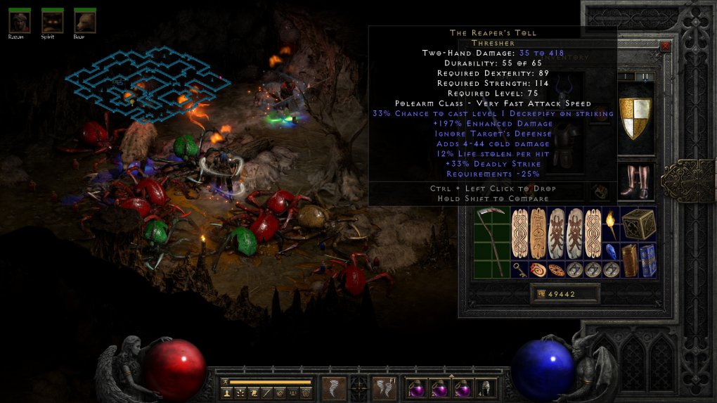 <strong></noscript>Diablo 2 Resurrected:</strong> Act 3 Spider Monster Tomb – If you’re looking for rare loot like this Reaper’s Tribute Mercenary Weapon, look no further”/></p>
<div style=