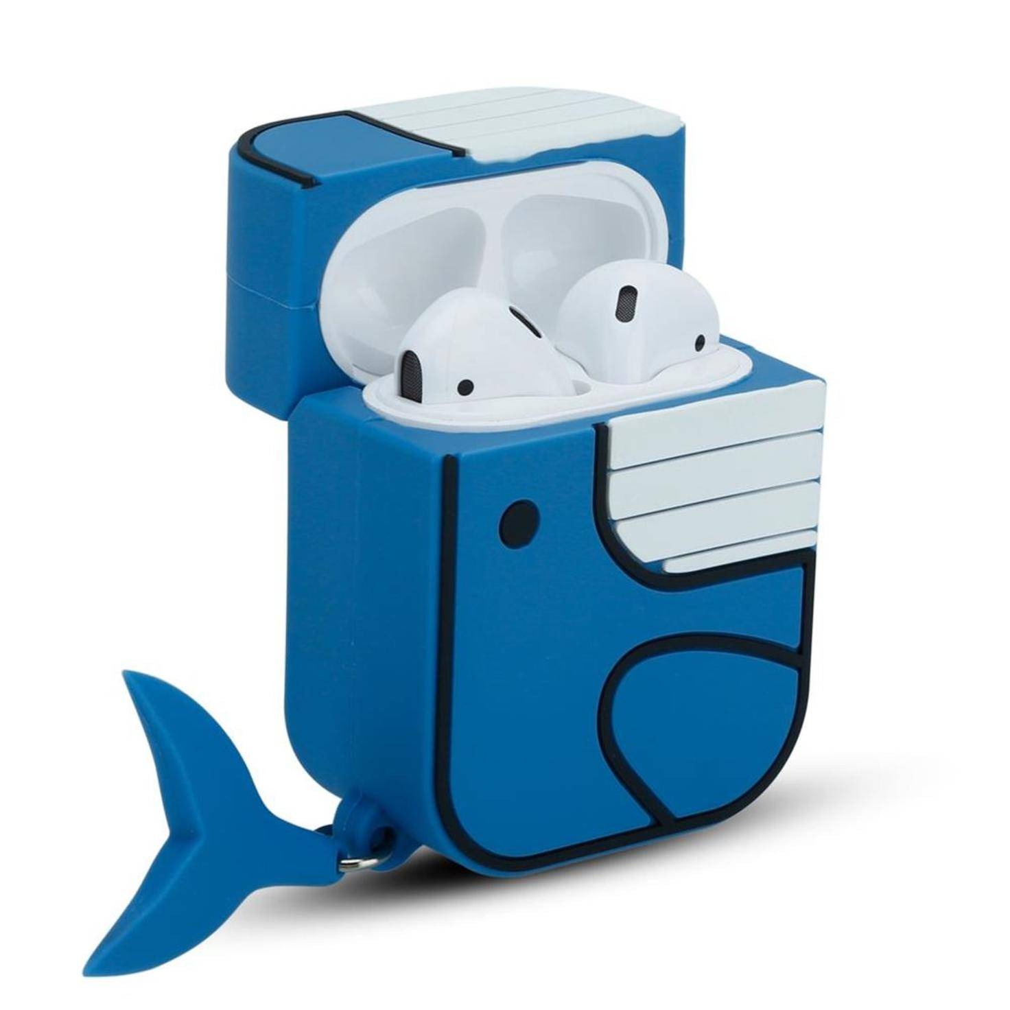 cadorabo-protective-case-compatible-with-apple-airpod-1-2-portable-silicone-headphones-case-3d-case-keychain-design-blue-whale-earphones-cover-etui-box