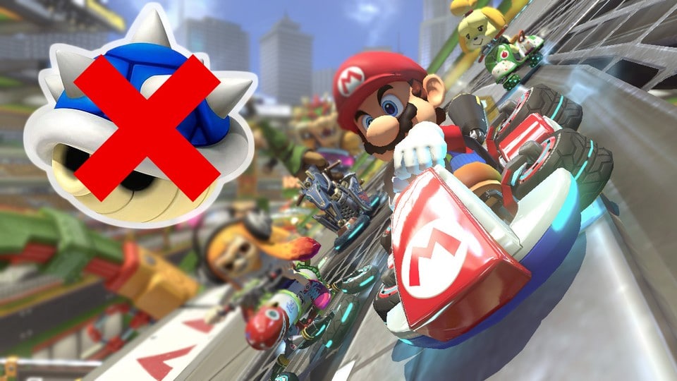 The blue tank is one of the most feared items in Mario Kart 8.