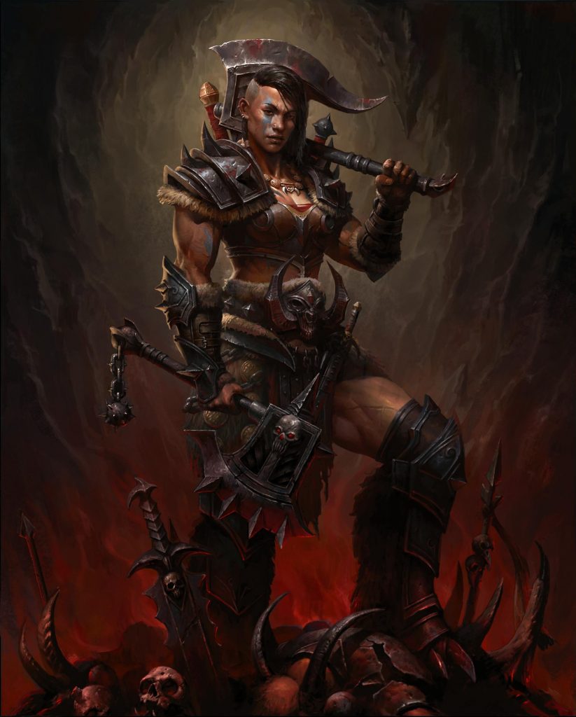 Diablo Immortal Barbarian female keyart new 1