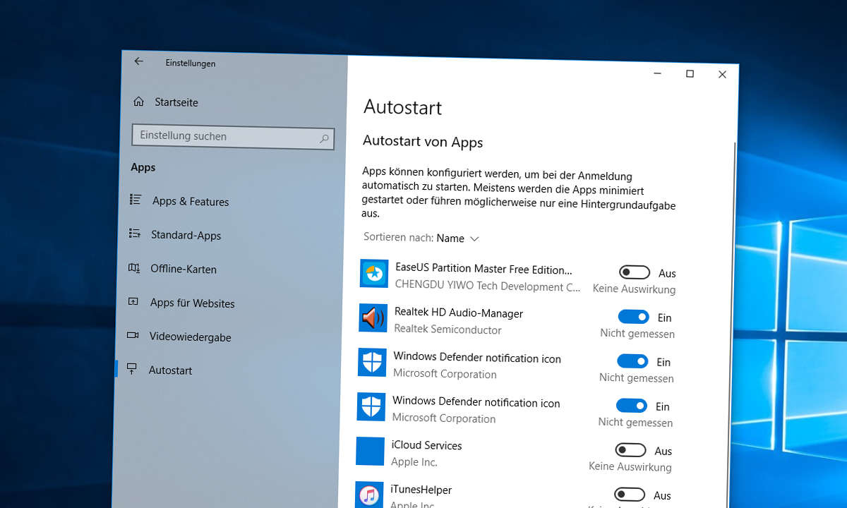 Windows 10: Autostart 