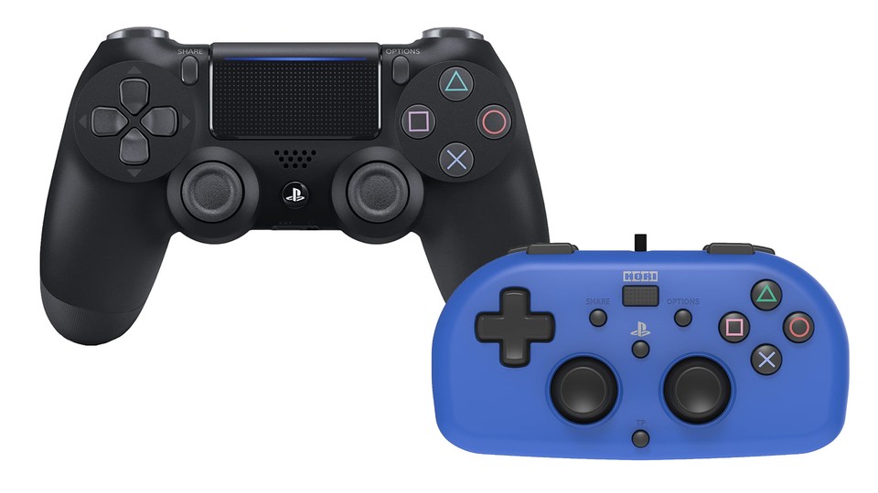 The Horipad Mini does without handles, but is also slightly smaller than the Sony DualShock 4.