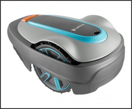 The Gardena robotic lawnmower is currently available with a free robotic lawnmower garage.