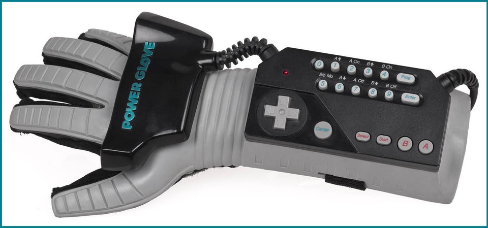 The Power Glove is one of the most awful and unwieldy controllers of all time.  (Image source: Wikipedia)