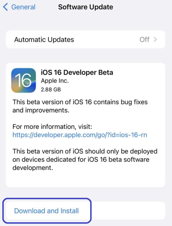 Install iOS 16 Beta