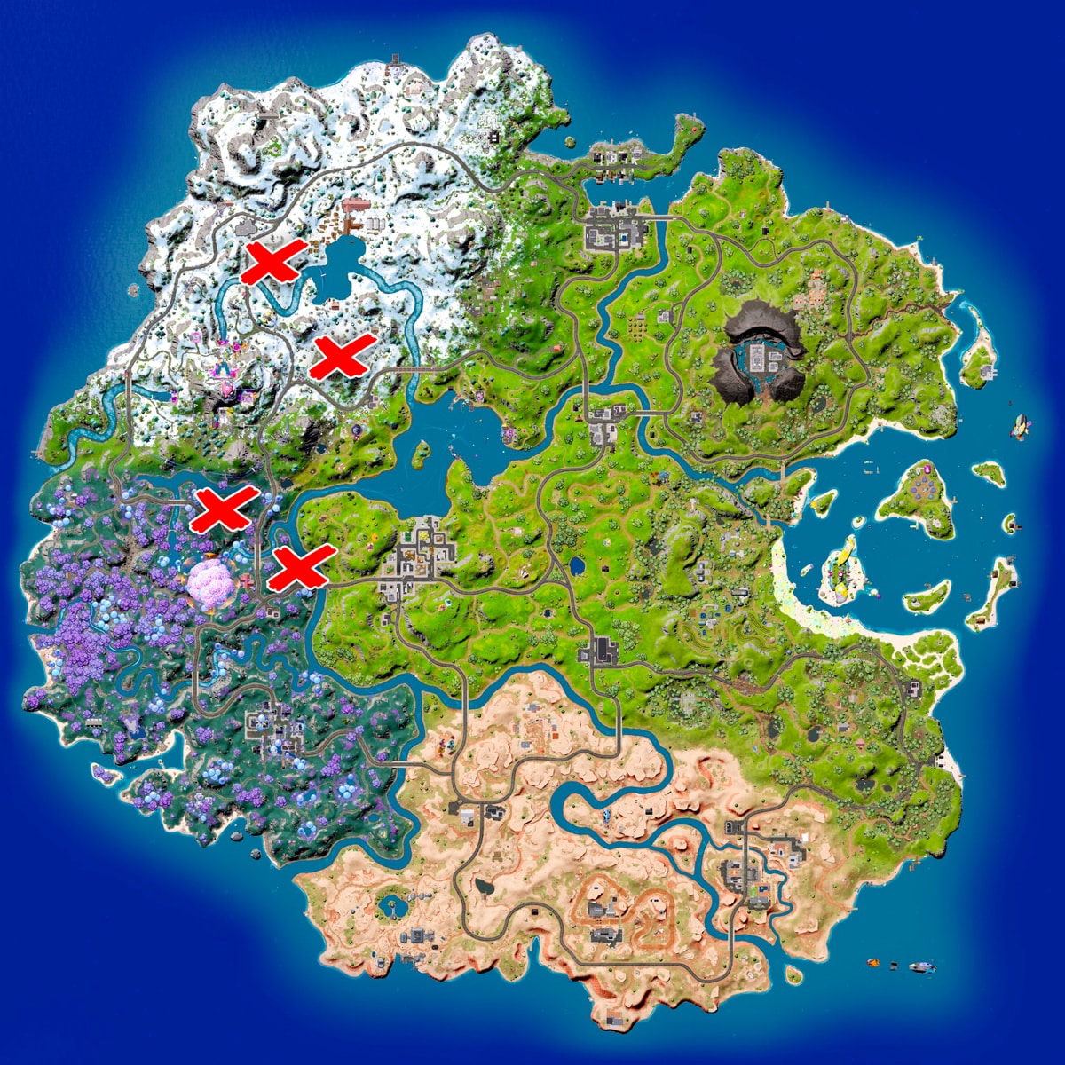 Runaway Boulders marked on the Fortnite map