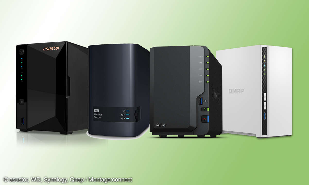Four 2-bay NAS systems under test