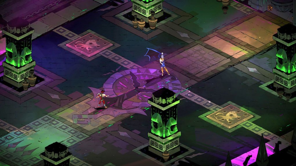 Calm Before the Storm: There is brief dialogue before each boss fight in Hades, but afterward, Zagreus and Meg let their weapons do the talking - always resorting to her whip.