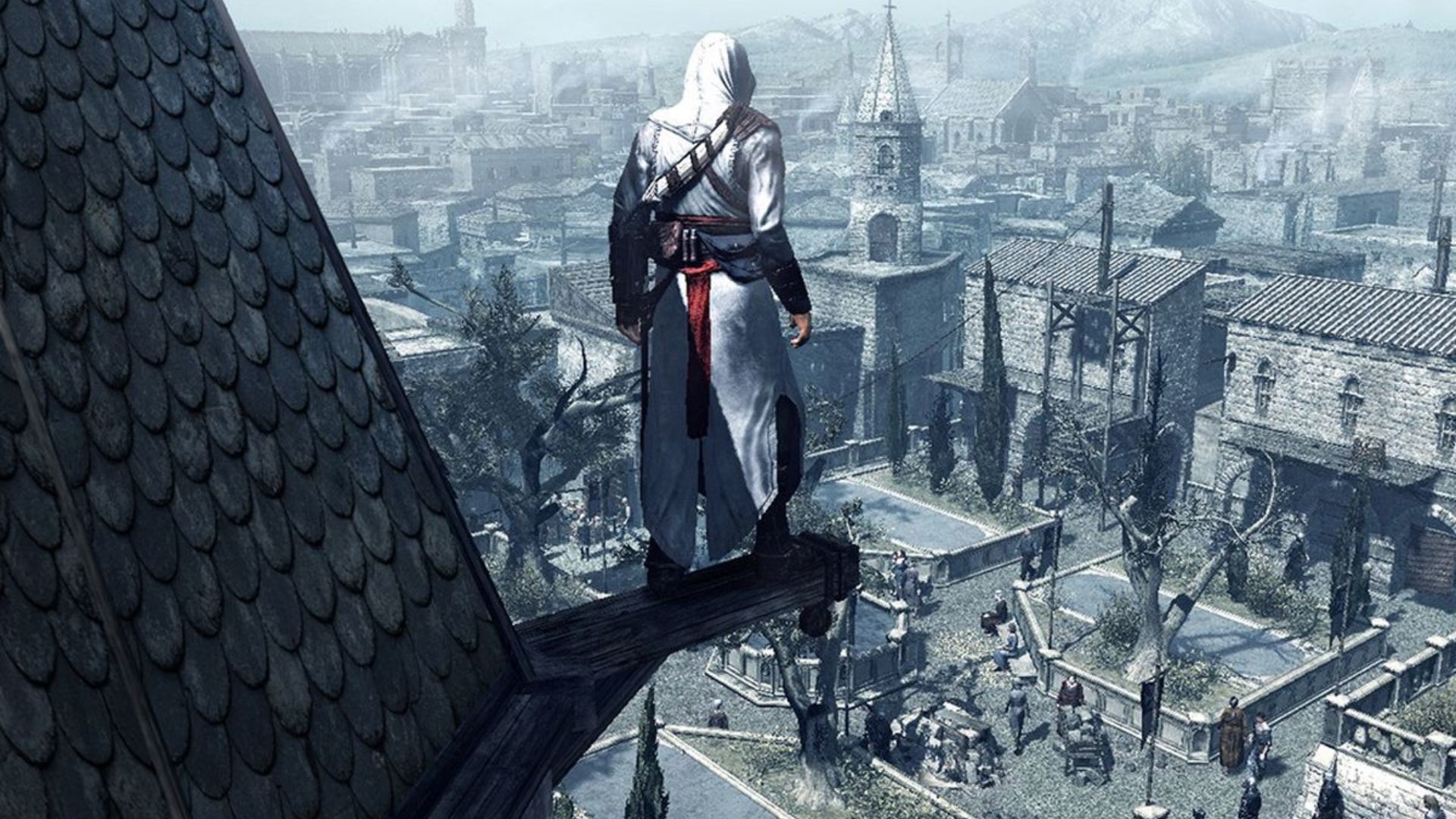 Altair looking down in Assassin's Creed 1