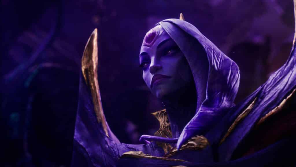 Side angle of Bel'Veth in the cinematic of league of legends