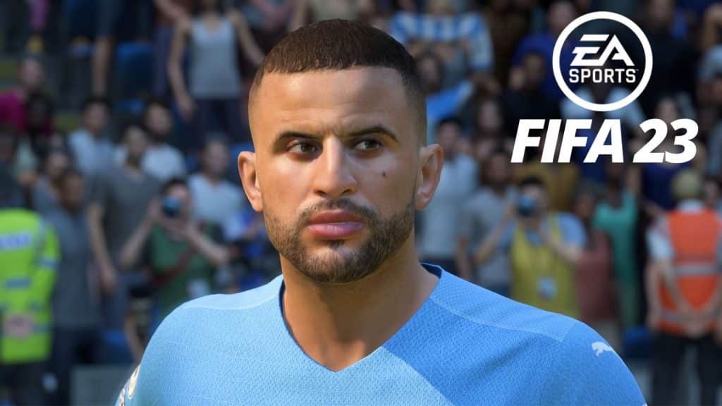 Kyle Walker with the FIFA 23 logo