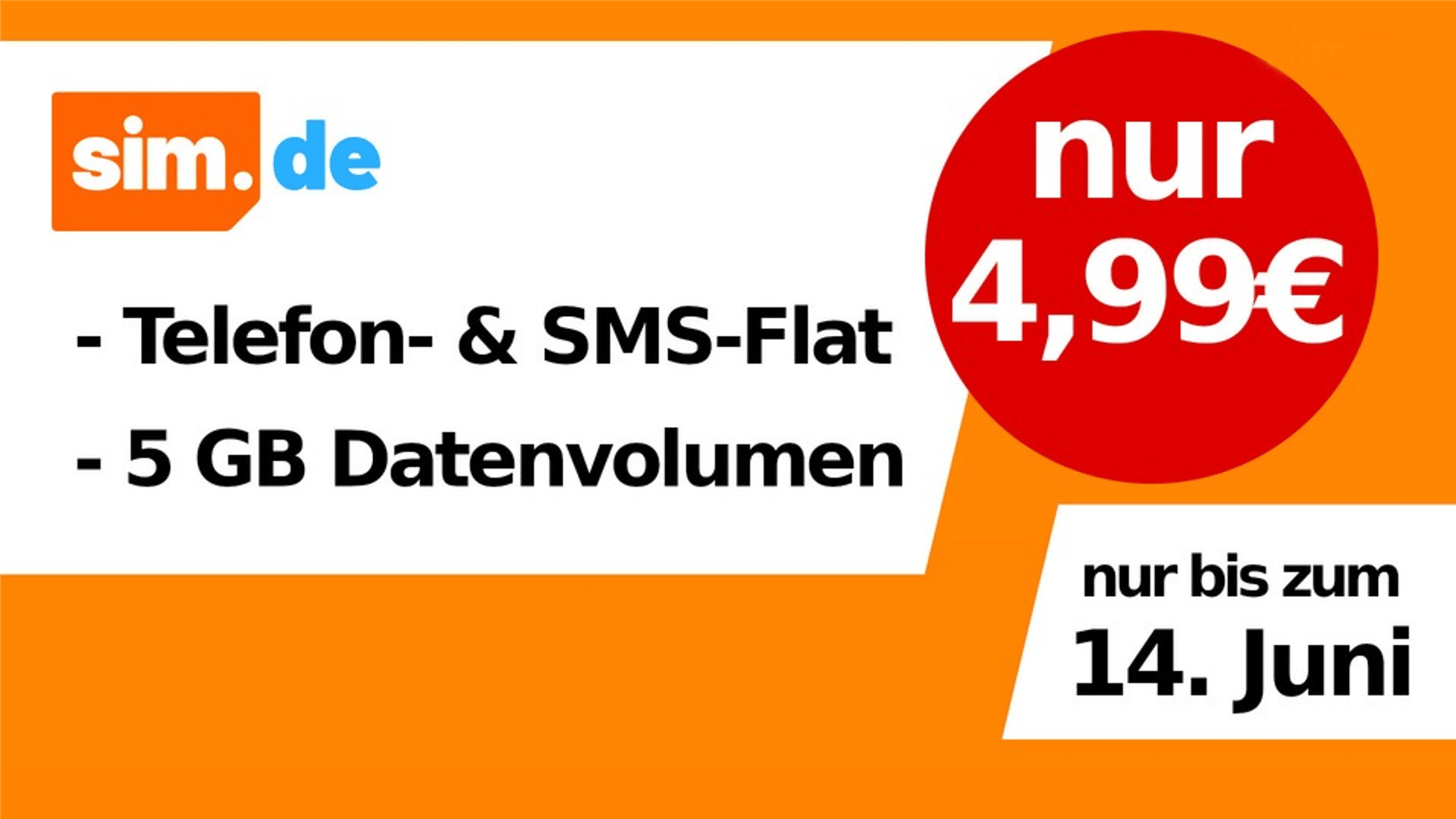 Only 4.99 euros per month: Mobile phone tariff with a flat rate and 5 GB now at the best price at Sim.de