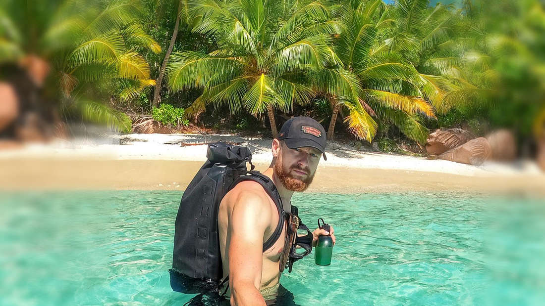Fritz Meinecke exploring the Seychelles.  This could be the location for season 2 of the outdoor and survival show 7 vs. Wild.