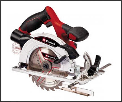 The Einhell cordless hand-held circular saw can be adjusted without tools, it has a large saw blade with Ø165 x Ø20 mm.