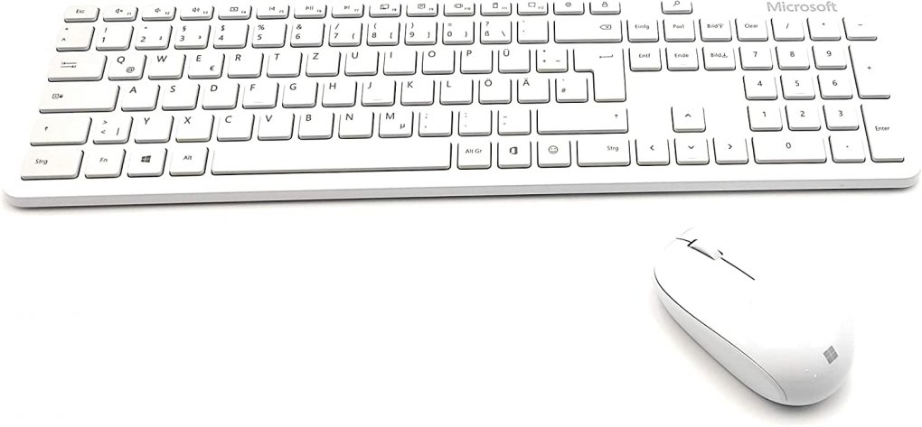 The wireless Microsoft Bluetooth desktop keyboard comes in a set with a matching mouse.* 