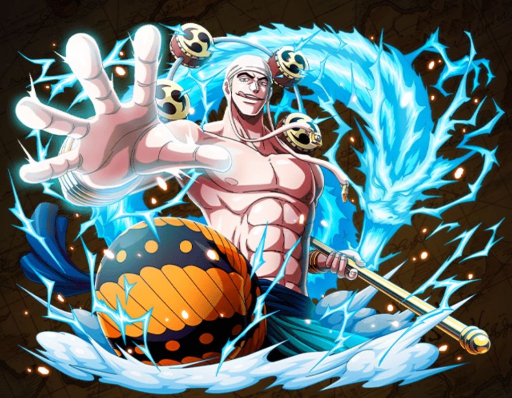 Enel possesses lightning-themed devil powers - he is invincible to some people as he is simply elusive.