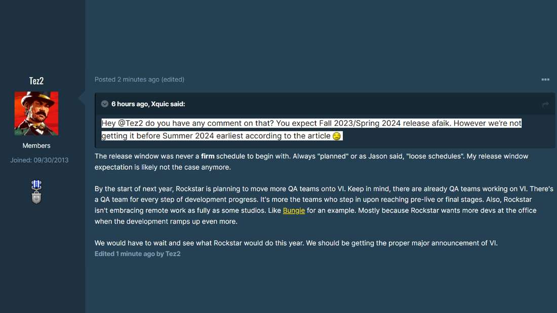 A quote from the leaker Tez2 on the Gtaforums.com website