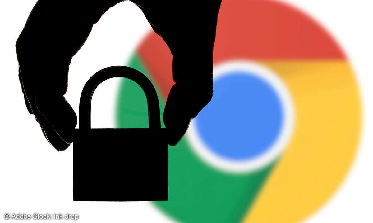 Hand holding a padlock in front of the Google Chrome logo