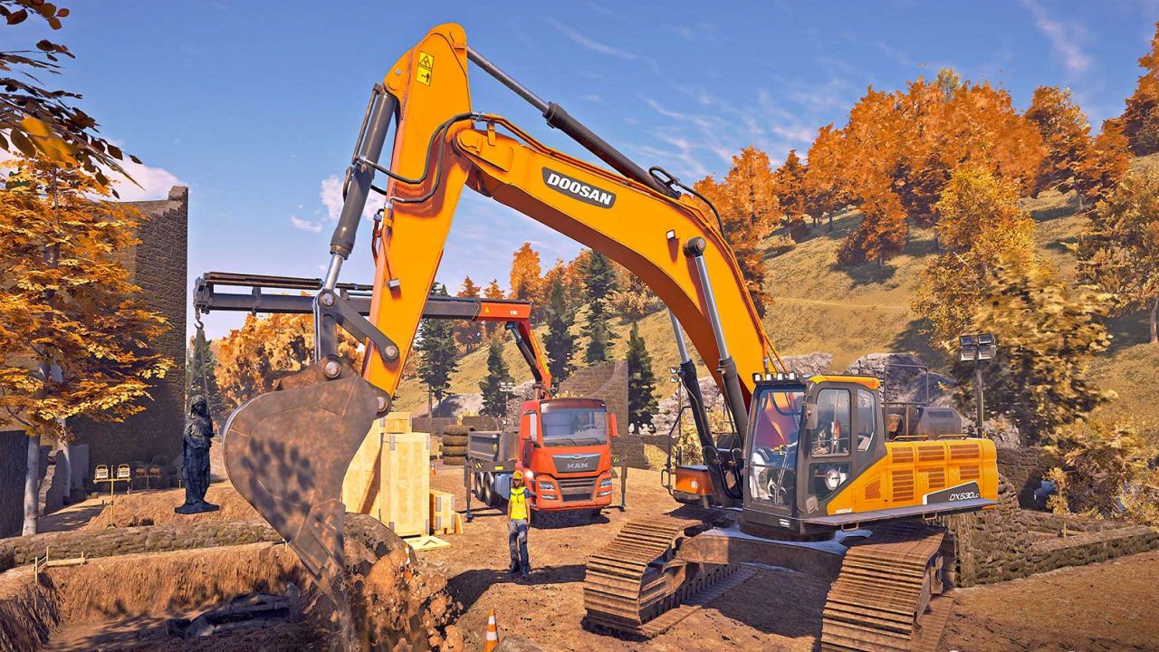 Construction Simulator (2022) relies on real brands, co-op and realistic scenarios