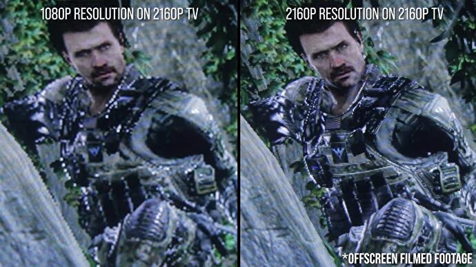 comparison of 1080p scaled to 4K TV and native 4K