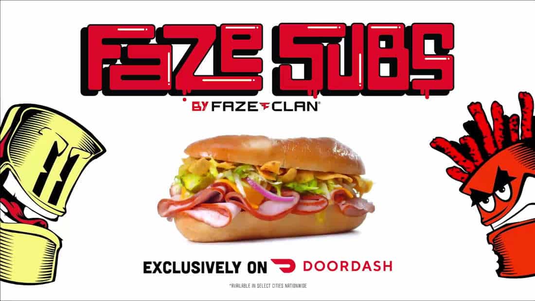 Faze Sub's logo above sub sandwich