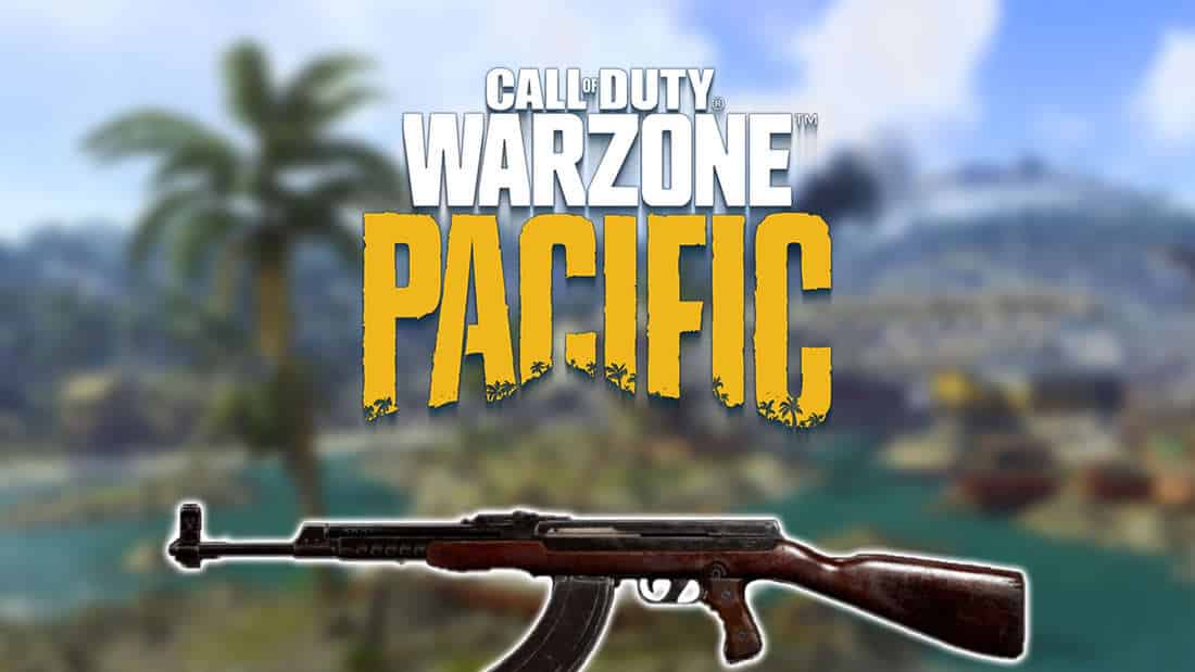 The AS44 under the Call of Duty Warzone Pacific logo