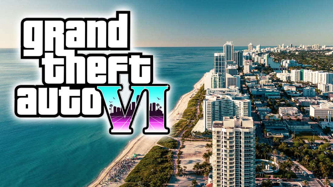 Logo Mock-Up for GTA 6 on a photo of Miami