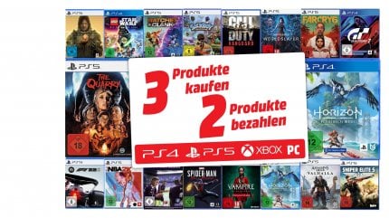 With the 3 for 2 promotion at Media Markt you can get God of War Ragnarök - Launch Edition or another top game 'for free'.