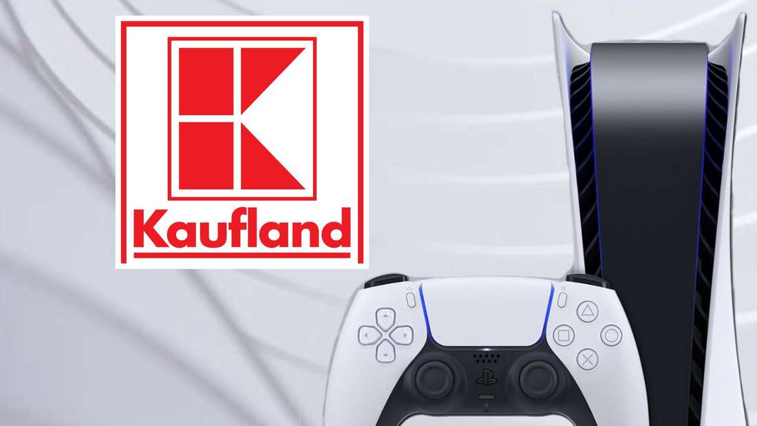 The Sony PS5 next to the Kaufland logo