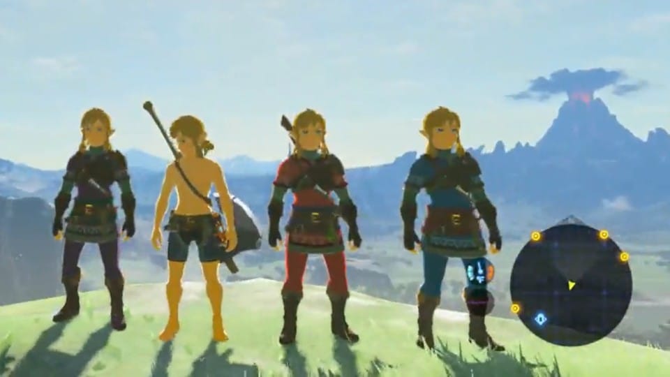 No, this is not an optical illusion: Here you can see four links in Zelda BotW.