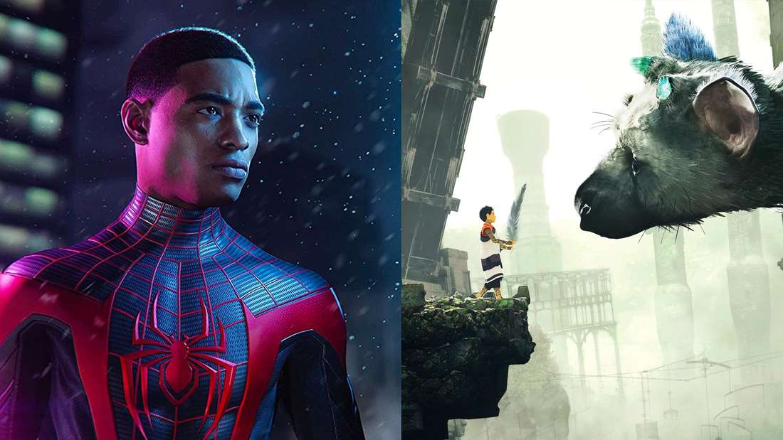 Left Spider-Man Miles Morales and right The Last Guardian