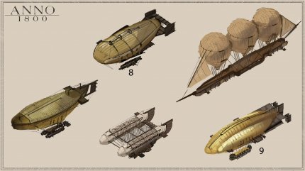 The new airships in Airborne for Anno 1800.