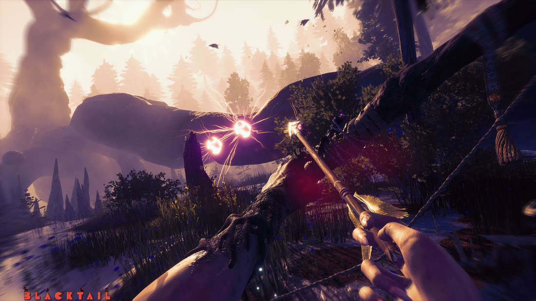 First-person arrow and ground fighting in Blacktail.