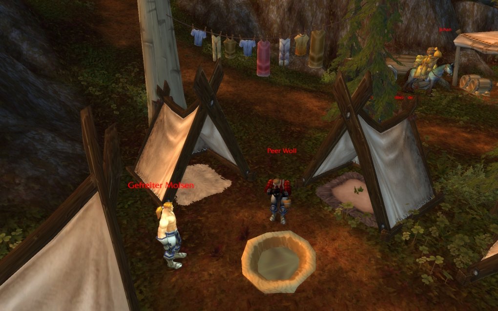 Peer Woll does his laundry at the Westfall Brigade camp