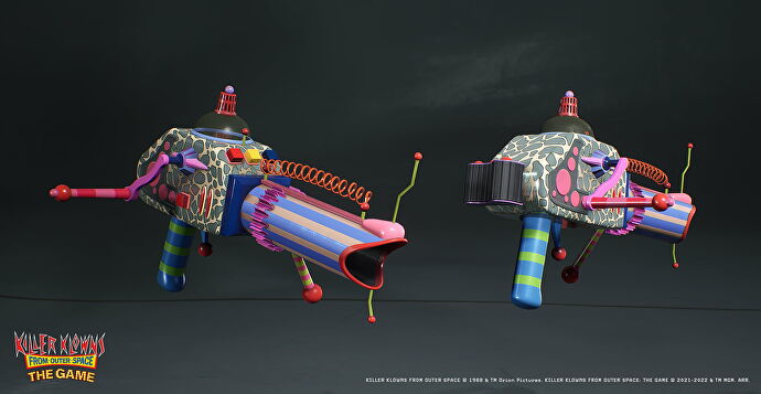 Concept art for the bazooka rifle from Killer Klowns From Outer Space: The Game