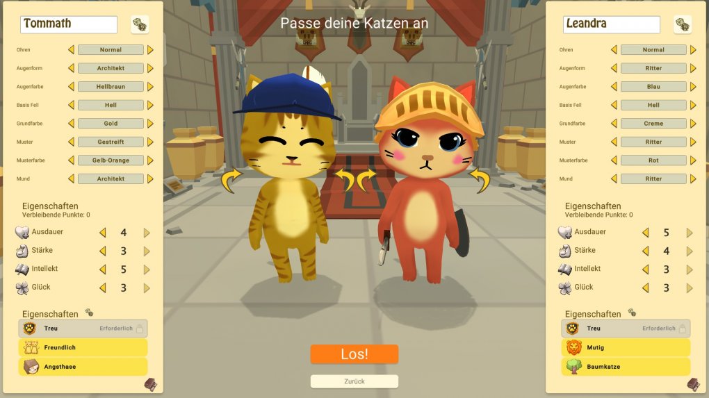 Tommath and Leandra are your default residents.  However, you can give them your own touch, change their looks, tempers and names!