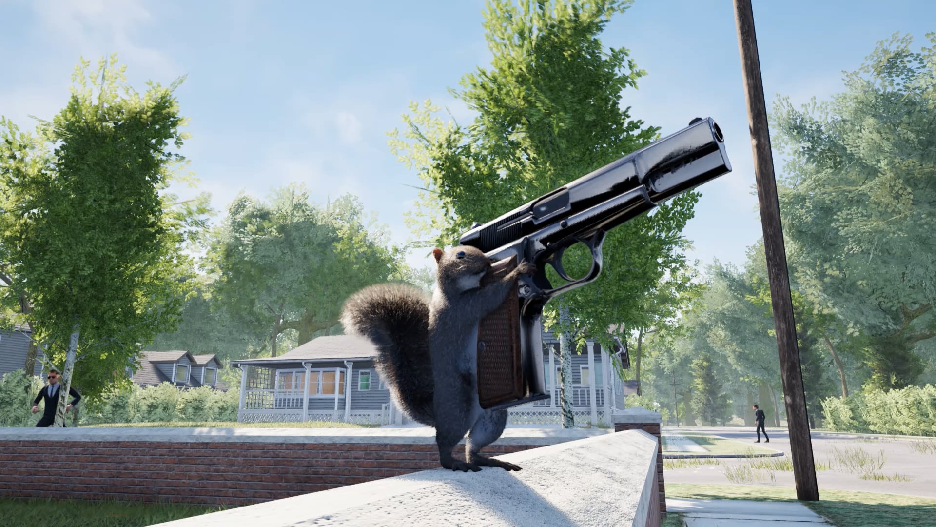 In this crazy game you are an armed squirrel