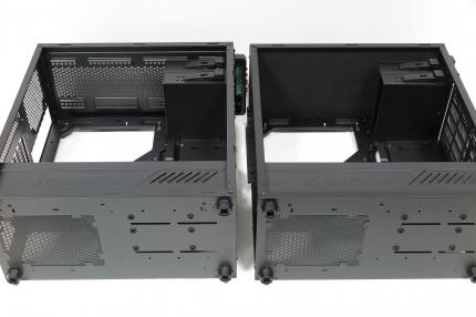 The top is also insulated, the PCGH edition can be seen on the right.  With the PCGH version, the top is completely closed and fans can no longer be mounted here.