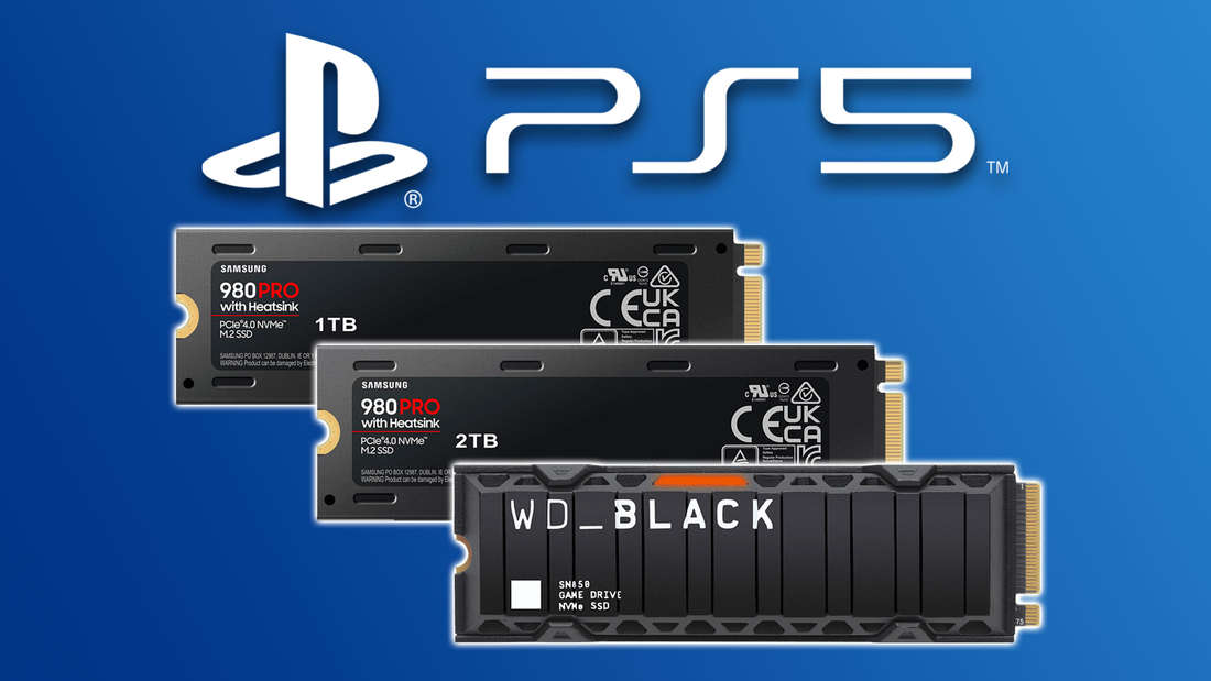 Two SSDs under the PS5 logo