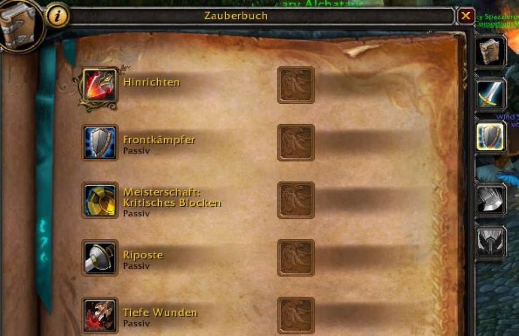 Pretty empty.  This is because we need to unlock essential warrior skills through the talent tree.  That's not really what a talent tree is for, Blizzard.