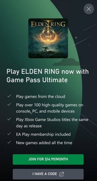 Xbox Game Pass: Elden Ring available for subscription soon
