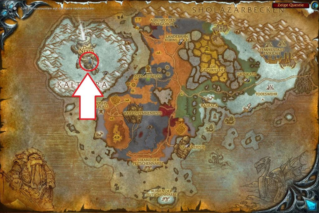 WoW WotLK Classic Map Tundra Nexus Dungeon Entrance