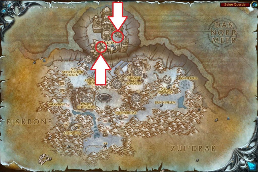 WoW WotLK Classic Map Storm Peaks Halls Dungeon Entrance