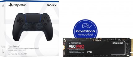 PS5 super savings bundle: PS5 controller + Samsung SSD with 1 or 2 TB at Otto