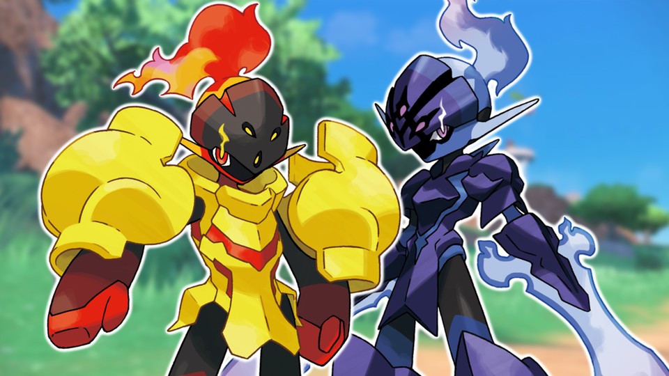 Crimanzo (left) and Azugladis (right) are among the Crimson and Crimson exclusive Pokémon.