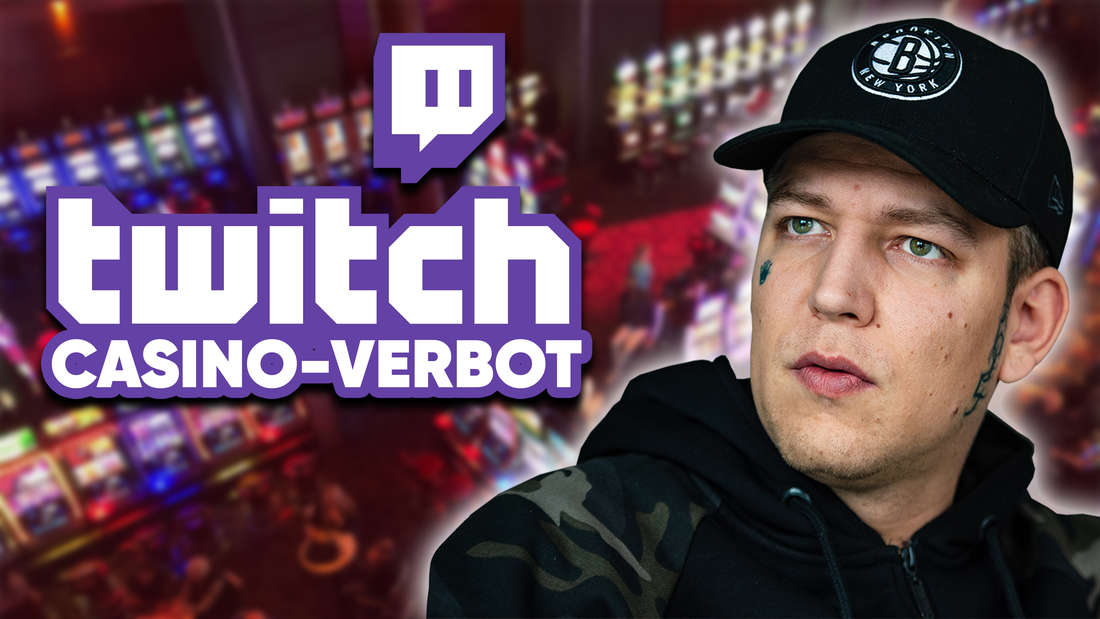 Outraged streamer MontanaBlack.  Next to it the Twitch logo with the words “Casino ban”