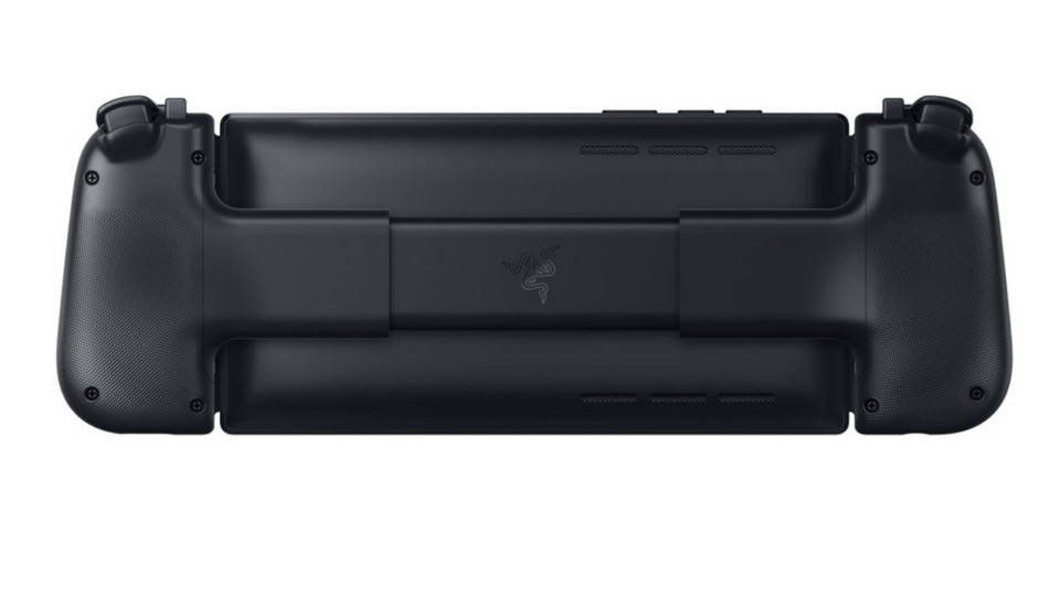 Here you can see the back of the Razer Edge.  You can take out the screen in the middle and push the controller together.